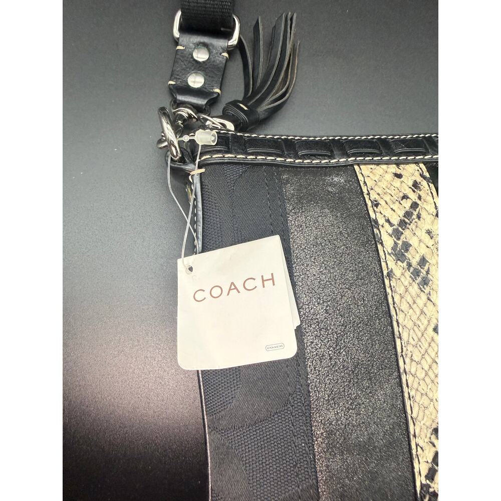 Vintage Coach Hamptons 10266 Swingpack Bag Womens Black Python Leather Crossbody - Picture 3 of 15